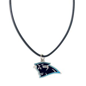 NFL Necklace w/Leather Cord Carolina Panthers