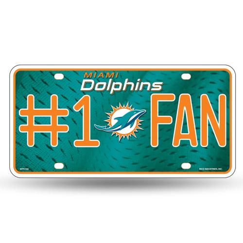 NFL #1 Fan US-Kennzeichen Metall-Schild Miami Dolphins