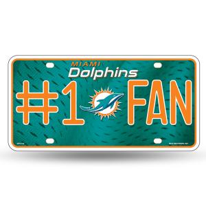 NFL #1 Fan US-Kennzeichen Metall-Schild Miami Dolphins