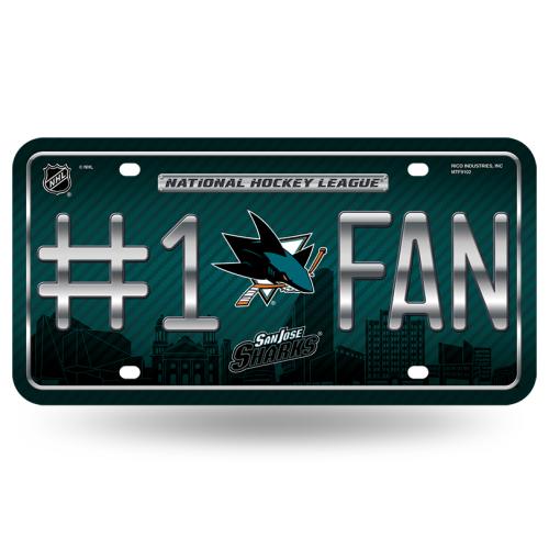 NHL #1 Fan License Plate San Jose Sharks