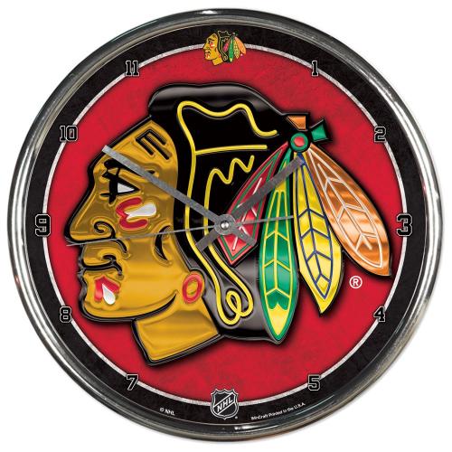 NHL Chrome Clock Chicago Blackhawks