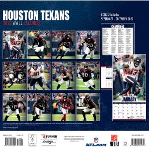 NFL Kalender Wandkalender 2023 30x60cm Houston Texans