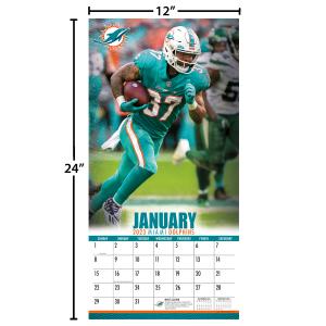 NFL Kalender Wandkalender 2023 30x60cm Miami Dolphins