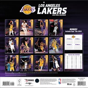 NBA Kalender Wandkalender 2024 30x60cm Los Angeles Lakers