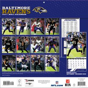 NFL Kalender Wandkalender 2024 30x60cm Baltimore Ravens