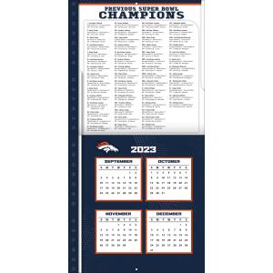 NFL Kalender Wandkalender 2024 30x60cm Denver Broncos