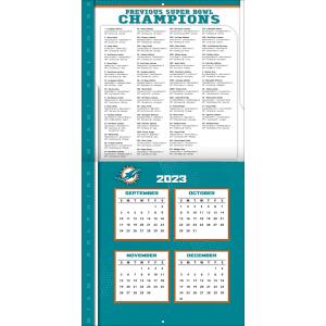 NFL Kalender Wandkalender 2024 30x60cm Miami Dolphins