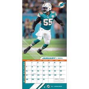 NFL Kalender Wandkalender 2024 30x60cm Miami Dolphins