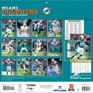 NFL Kalender Wandkalender 2024 30x60cm Miami Dolphins