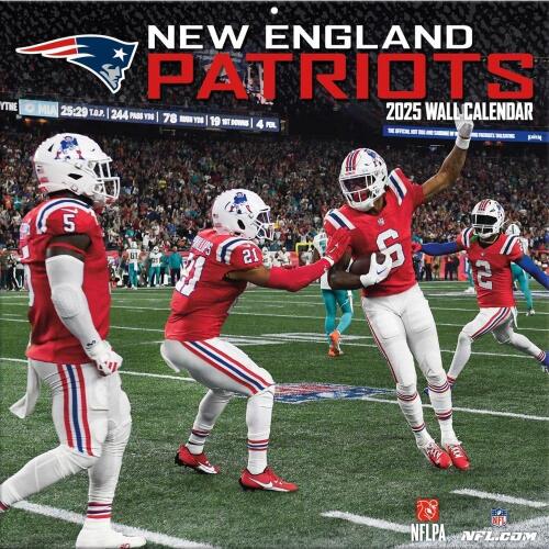 NFL Kalender Wandkalender 2025 30x60cm New England Patriots