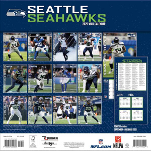 NFL Kalender Wandkalender 2025 30x60cm Seattle Seahawks