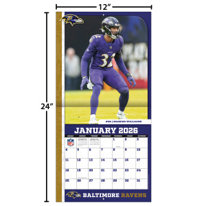 NFL Kalender Wandkalender 2026 30x60cm Baltimore Ravens