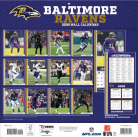 NFL Kalender Wandkalender 2026 30x60cm Baltimore Ravens