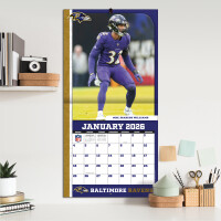 NFL Kalender Wandkalender 2026 30x60cm Baltimore Ravens