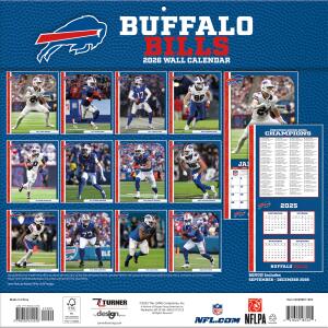 NFL Kalender Wandkalender 2026 30x60cm Buffalo Bills