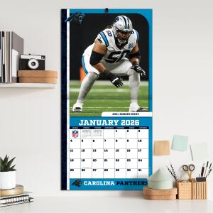 NFL Kalender Wandkalender 2026 30x60cm Carolina Panthers