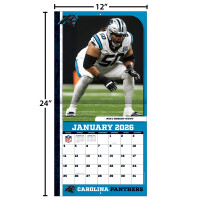 NFL Kalender Wandkalender 2026 30x60cm Carolina Panthers