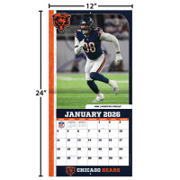 NFL Kalender Wandkalender 2026 30x60cm Chicago Bears