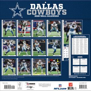 NFL Kalender Wandkalender 2026 30x60cm Dallas Cowboys
