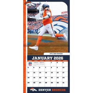 NFL Kalender Wandkalender 2026 30x60cm Denver Broncos