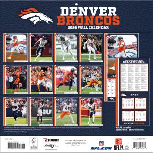 NFL Kalender Wandkalender 2026 30x60cm Denver Broncos