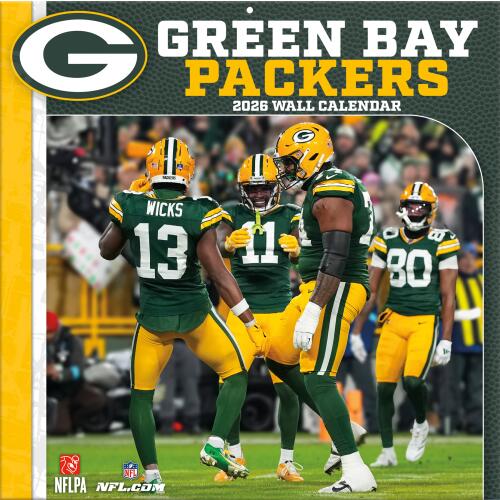 NFL Kalender Wandkalender 2026 30x60cm Green Bay Packers