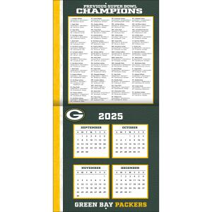 NFL Kalender Wandkalender 2026 30x60cm Green Bay Packers