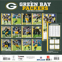 NFL Kalender Wandkalender 2026 30x60cm Green Bay Packers