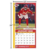 NFL Kalender Wandkalender 2026 30x60cm Kansas City Chiefs