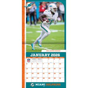 NFL Kalender Wandkalender 2026 30x60cm Miami Dolphins