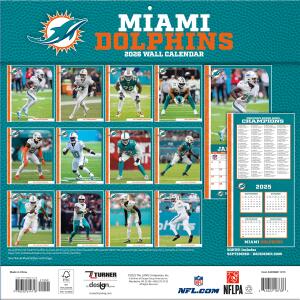 NFL Kalender Wandkalender 2026 30x60cm Miami Dolphins