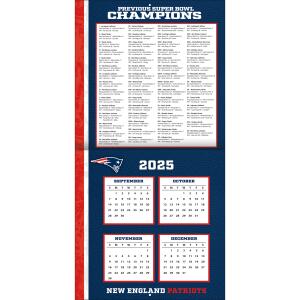 NFL Kalender Wandkalender 2026 30x60cm New England Patriots