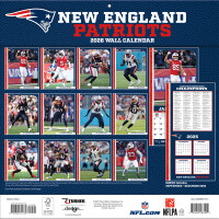 NFL Kalender Wandkalender 2026 30x60cm New England Patriots