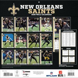NFL Kalender Wandkalender 2026 30x60cm New Orleans Saints