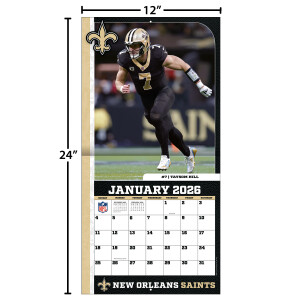 NFL Kalender Wandkalender 2026 30x60cm New Orleans Saints