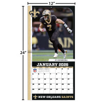 NFL Kalender Wandkalender 2026 30x60cm New Orleans Saints