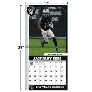 NFL Kalender Wandkalender 2026 30x60cm Las Vegas Raiders