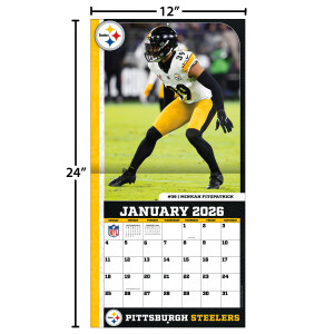 NFL Kalender Wandkalender 2026 30x60cm Pittsburgh Steelers