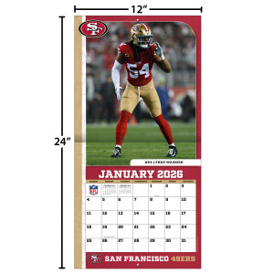 NFL Kalender Wandkalender 2026 30x60cm San Francisco 49ers