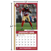 NFL Kalender Wandkalender 2026 30x60cm San Francisco 49ers