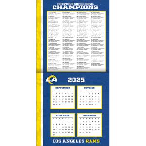 NFL Kalender Wandkalender 2026 30x60cm Los Angeles Rams