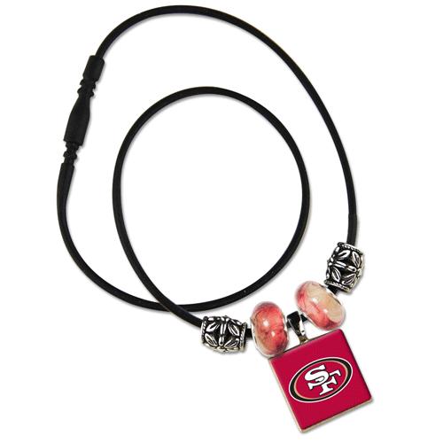 NFL LifeTiles necklace with domed sports logo San Francisco 49ers